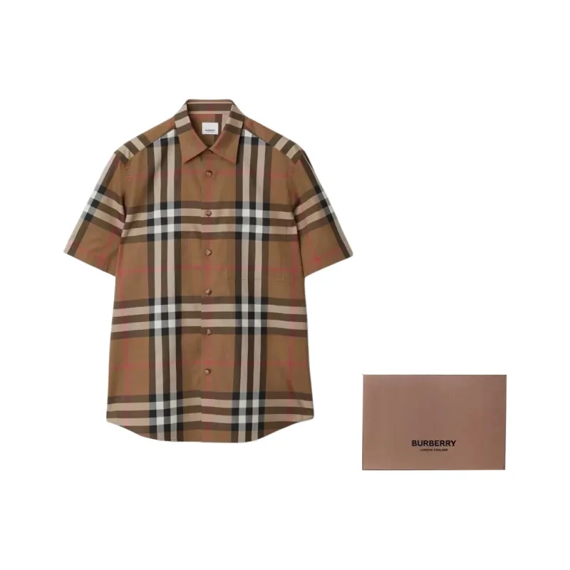 Burberry Shirts Men Brown-5