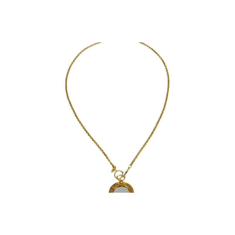 CHANEL 1990 2000s Mirror pendant Necklace-2