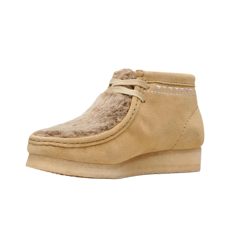 Clarks Wallabee Ankle Boots Women's Tan-2