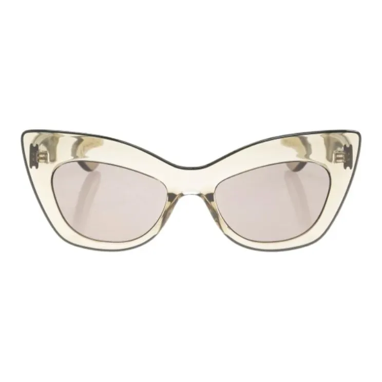 Alexander McQueen Acetate Cat Eye Sunglasses Women's Beige-0