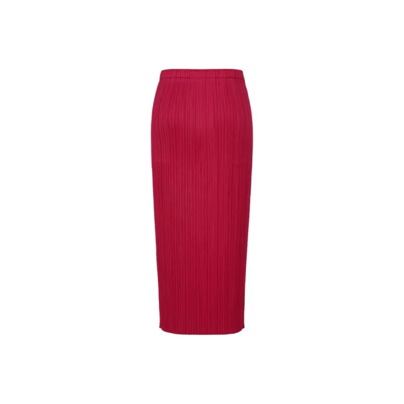 PLEATS PLEASE ISSEY MIYAKE Casual Long Skirt Women's Rouge Red-1