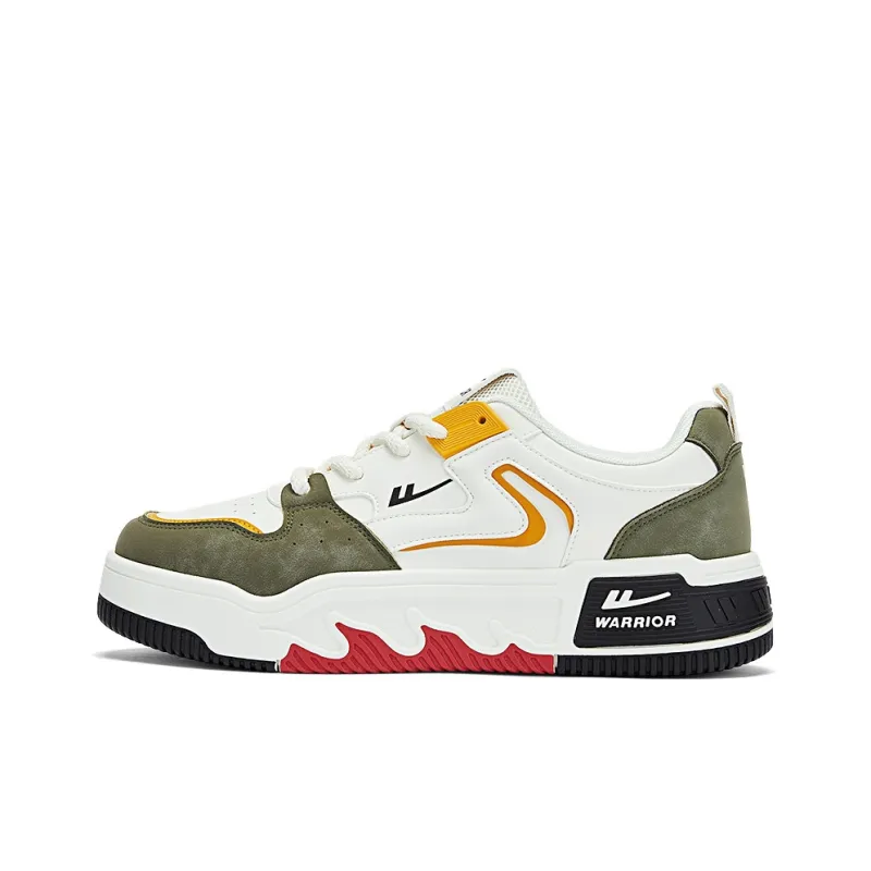 WARRIOR Skateboard Shoes Men Low Top White Black-8