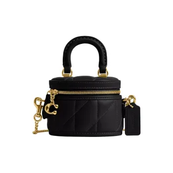 COACH Trail Nappa Leather Shoulder Bag, Crossbody Bag, Handbag Mini Women's Black