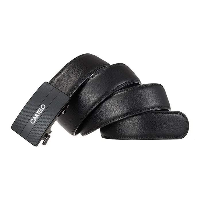CARTELO Cow Split Leather Belts Men's Width 3.5CM-2