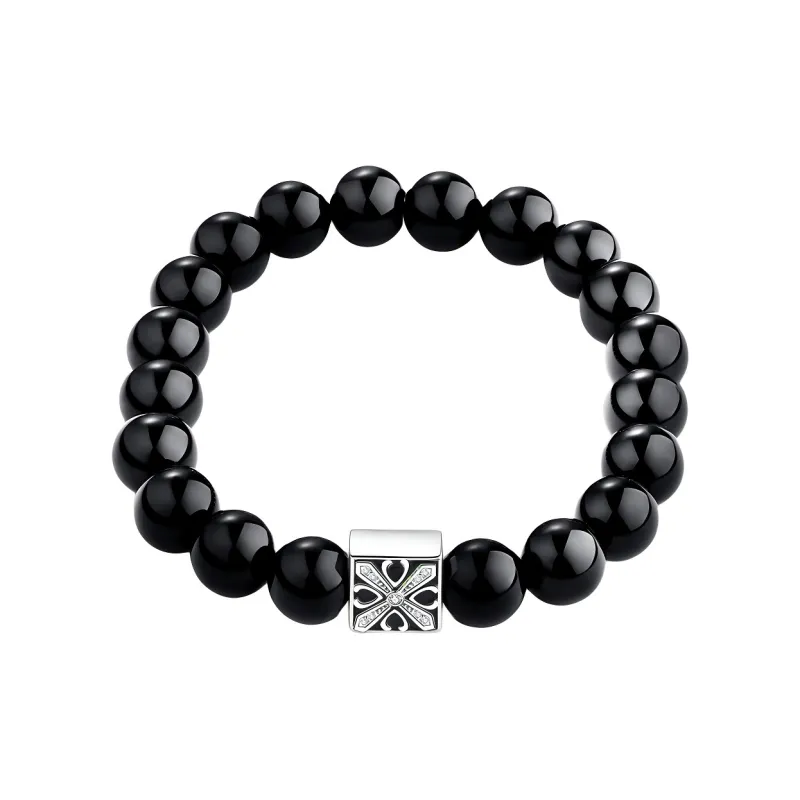 FANCI Natural Obsidian Jade Bracelets Men's-0