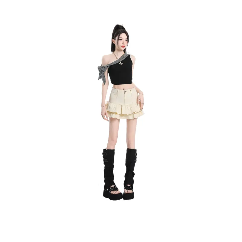 YINLEI Denim Short Skirts Women's-0