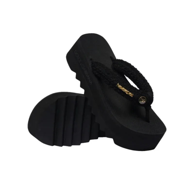 Dolce&Gabbana x Havaianas Abrasion Resistant Flip Flops Women's Black-5