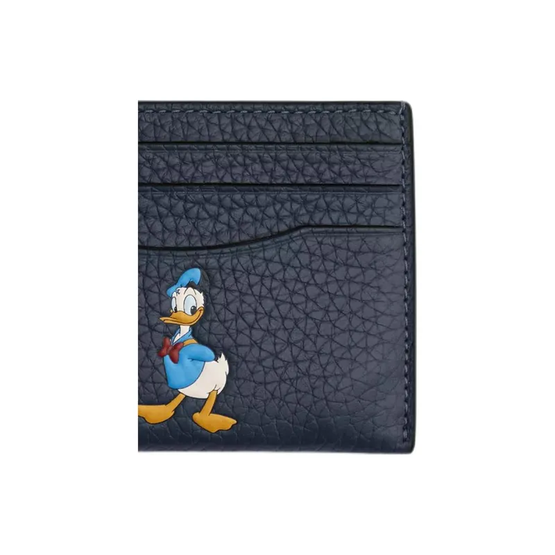 COACH Disney Collaboration Card Case Recycled Leather Card Slot Card Holder Men's Denim Blue-2