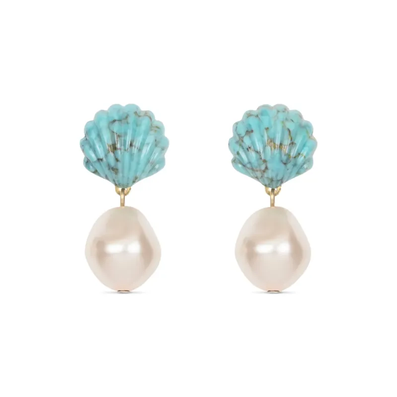 Jennifer Behr Artificial Pearl Earrings Women's White/Blue-0