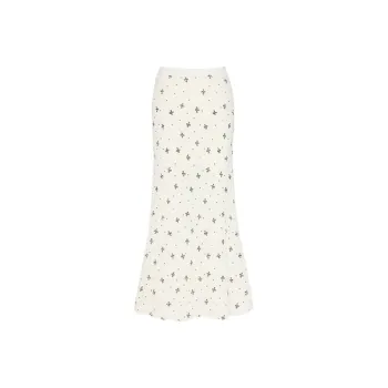 ZXZA Casual Long Skirts Women's Ecru