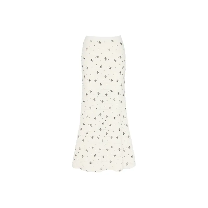 ZXZA Casual Long Skirts Women's Ecru-0