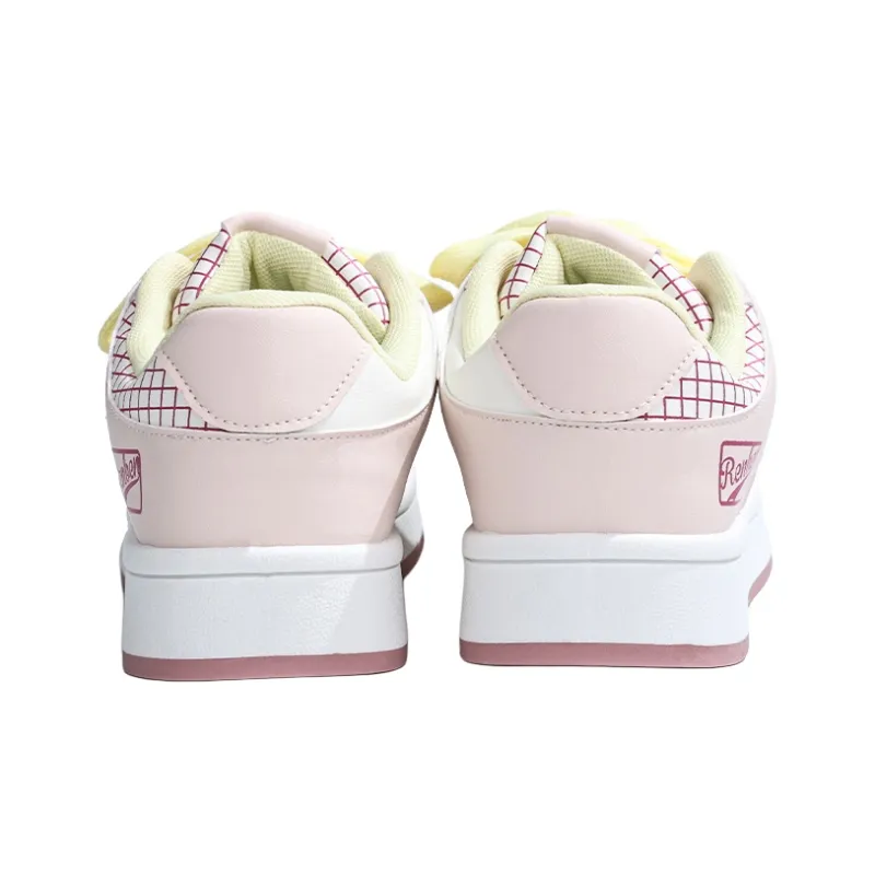 RENBEN Balance Height Increase Low Top Skateboard Shoes Women's Pink-4