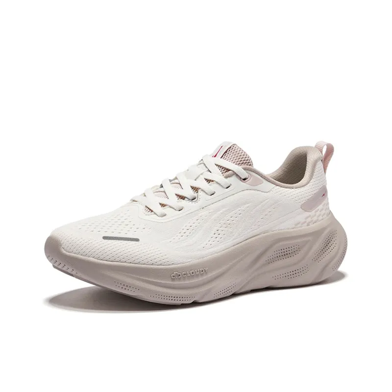 Erke Cushioning, Breathable, And Resilient Design Low Top Casual Running Shoes Women's Gray White-2
