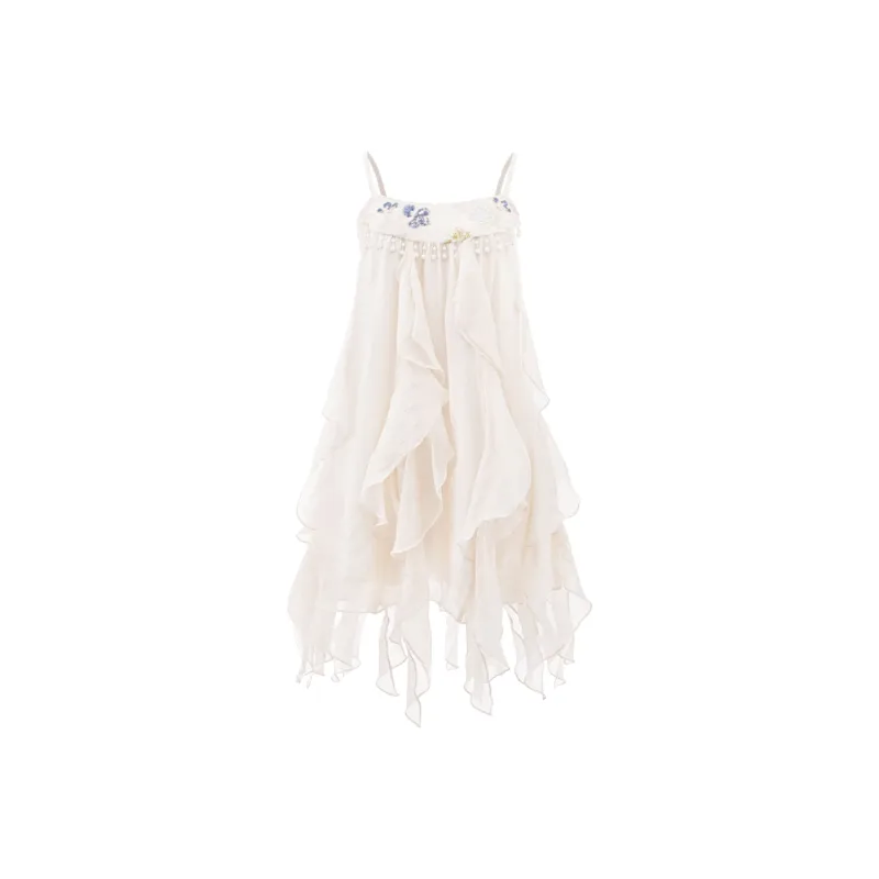 Blovelan Slip Dresses Women's Beige Apricot-1