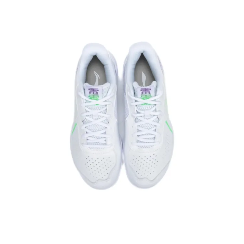 LiNing Badminton Series Shock Absorbers Slip Resistant Breathable Low Top Badminton Shoes Unisex White-3