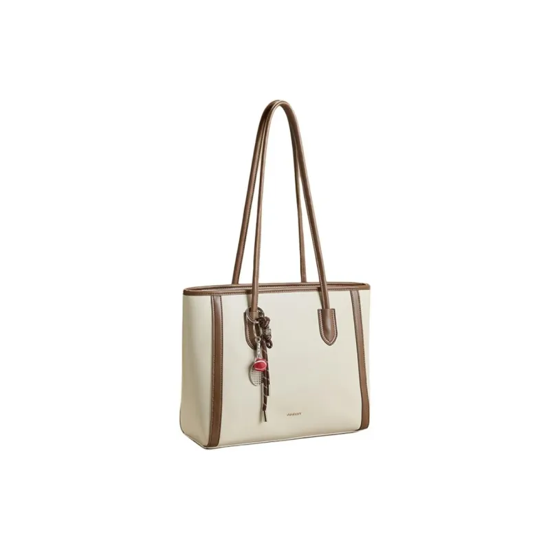 JOSINY PU Tote Bag, Shopping Bag, Shoulder Bag Women's Black/Ecru/Brown-3