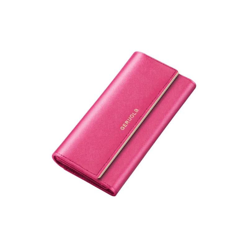 Gorora Classic Cross Grain Cow Leather Long Wallet Women's Multicolor-0
