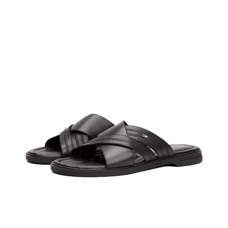 Tommy Hilfiger Rubber Sole Abrasion Resistant Slide Slippers Men's Black-2