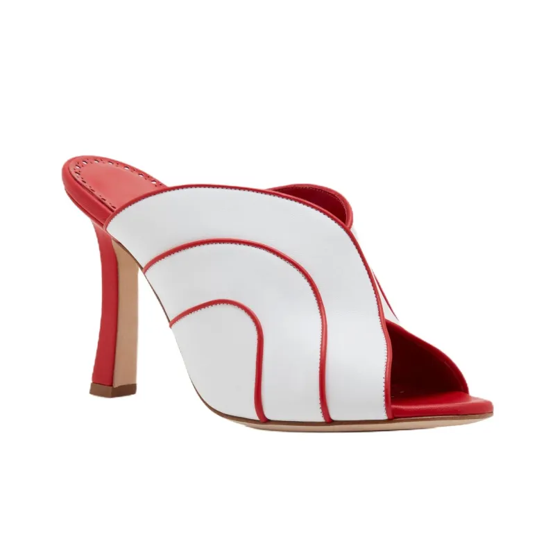 MANOLO BLAHNIK Slide Slippers 10.5cm Women's White-2