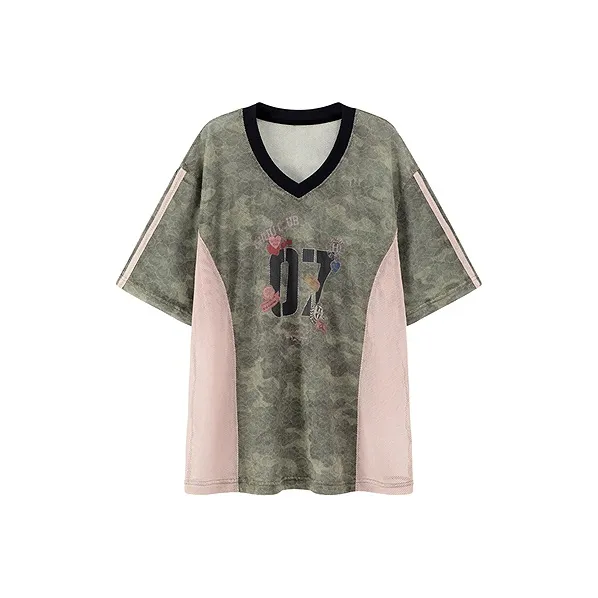 CHUU T Shirts Women's Green Camouflage-0