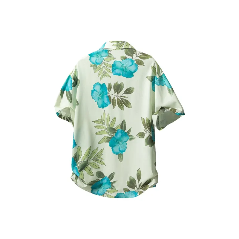 SIFLYTO Shirts Unisex Blue Stamen Green Leaf-1
