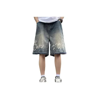 Fakeyoung Denim Shorts Unisex Vintage Blue