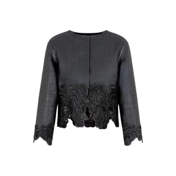 EMPORIO ARMANI Leather Jacket Women's Black