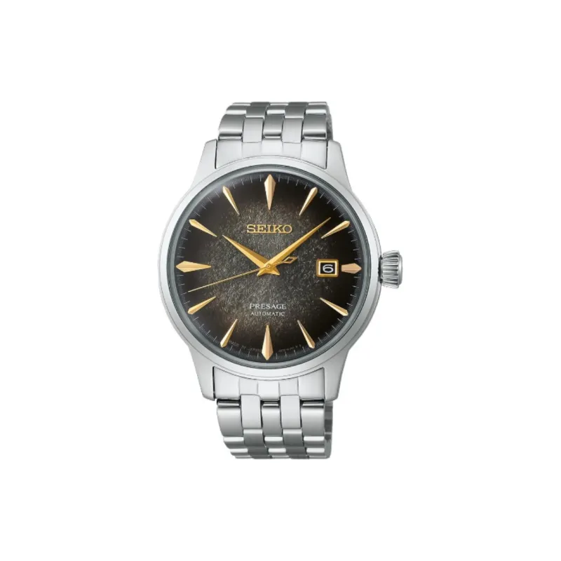 SEIKO Presage Collection Automatic Mechanical Movement Stainless Steel Strap Watch 40.5mm Men's Watches Black Dial-0
