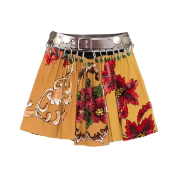 CHOPOVA LOWENA Casual Short Skirts Women's Yellow