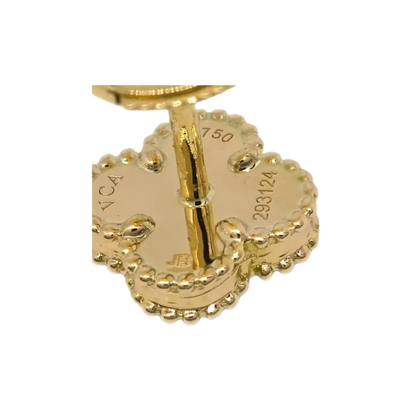 Van Cleef & Arpels 1990 2000's 18kt Yellow Gold Sweet Alhambra Earrings-2