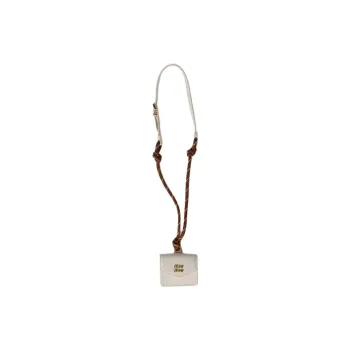 MIU MIU Leather Coin Purse Mini Women's Pink Mist White
