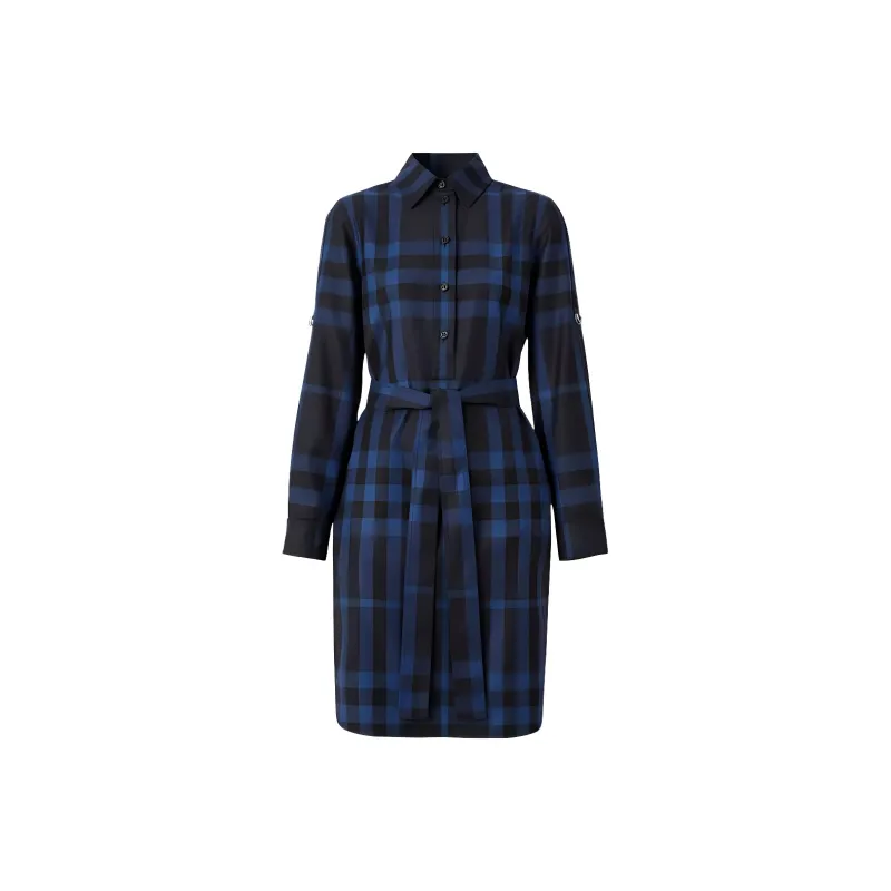 Burberry FW22 Long-Sleeved Dresses Women's Blue-0