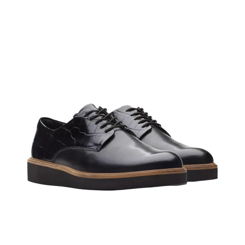 Clarks Glickly Derby Casual Single Shoes Women's Black-2