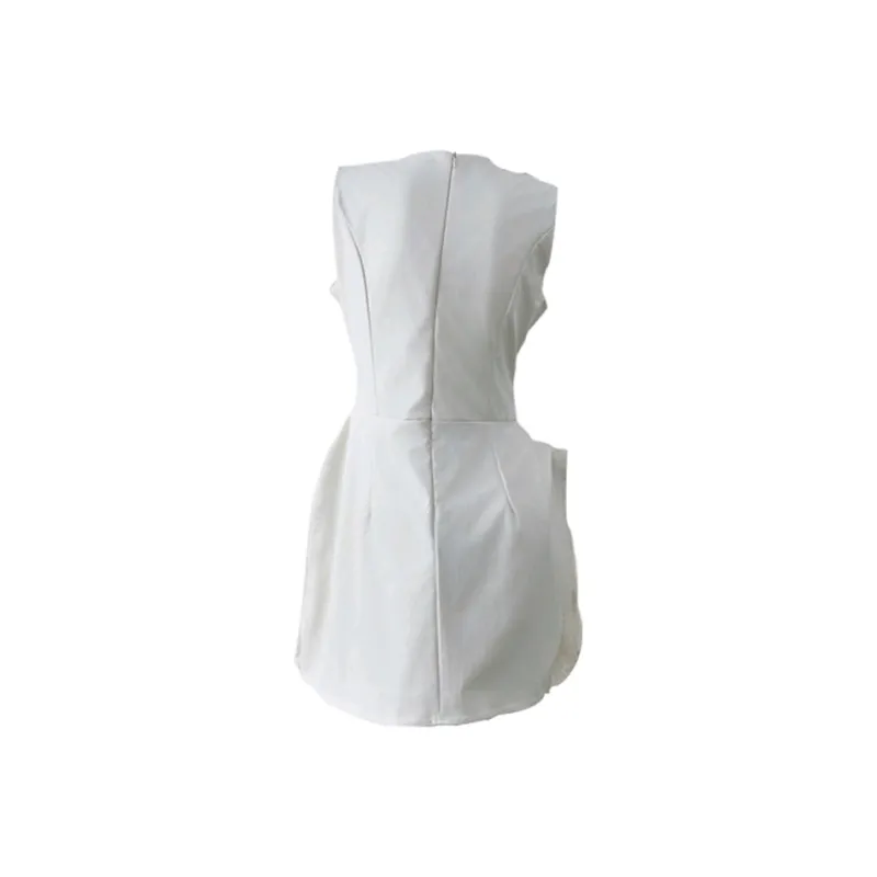 ETSE Sleeveless Dresses Women's White Dress-1