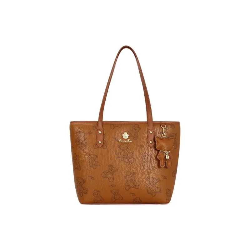 DANNYBEARJEANS PVC Tote Bag, Shoulder Bag Regular Women's Cherry Blossom Pink/Creamy Apricot/Cocoa Brown-6
