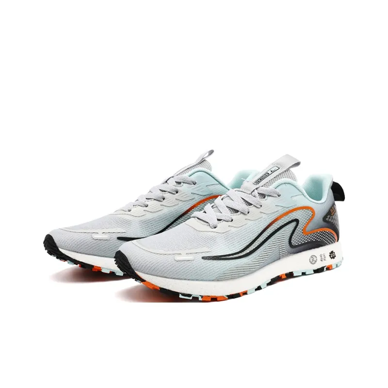BIERLI Running Shoes Men Low Top Beige Yellow/Light Gray/Light Green-5