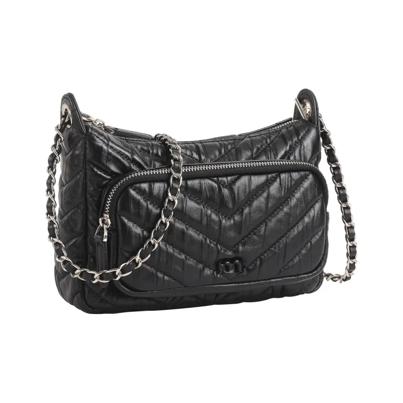 Miao Di Cow Leather Shoulder Bag, Crossbody Bag Regular Women's Midnight Black-1