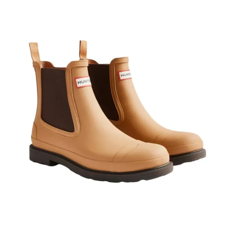 HUNTER Commando Short Chelsea Boots Men's Orange-1