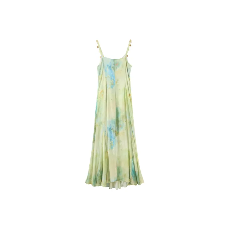 3COLOUR Slip Dresses Women's Pea Green Floral-1