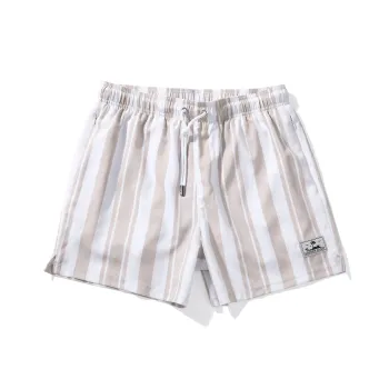 GAILANG Beach Shorts Men's Khaki Stripes