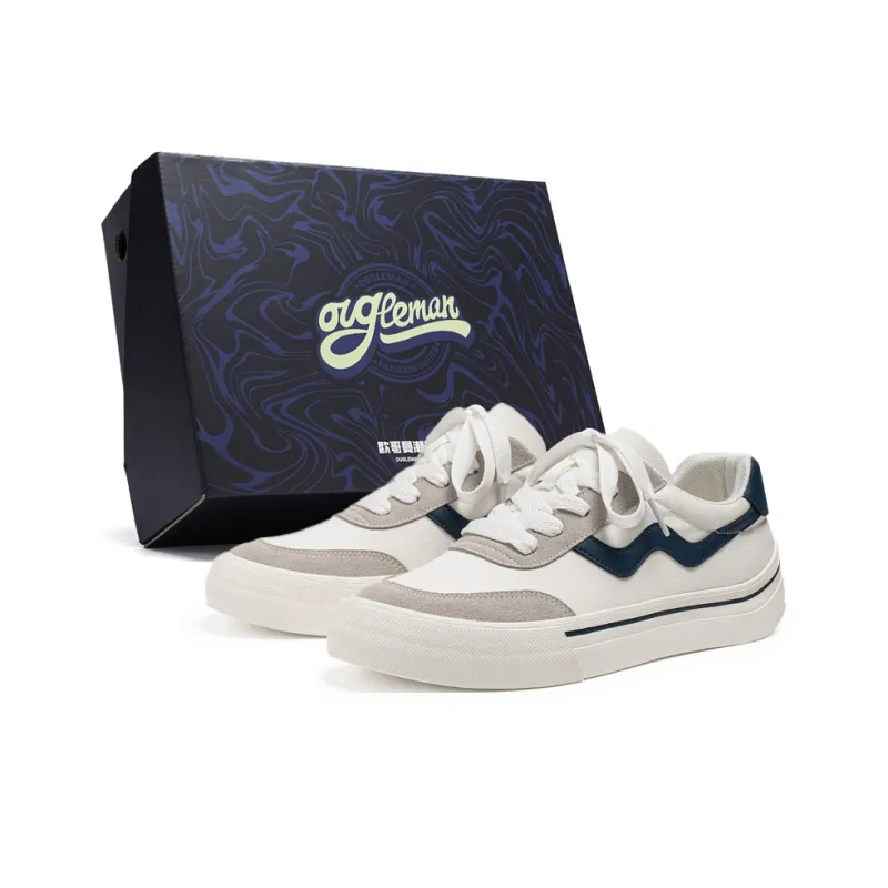 OUGLEMEN Coverage Slip Resistant And Abrasion Resistant Low Top Skateboard Shoes Men's Box-6
