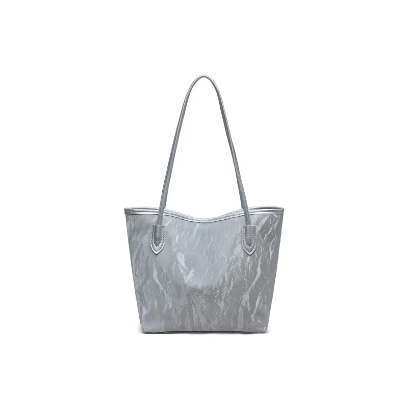 C°BANNER Synthetic Leather Shoulder Bag Medium Size Women's Ecru/Silver-7