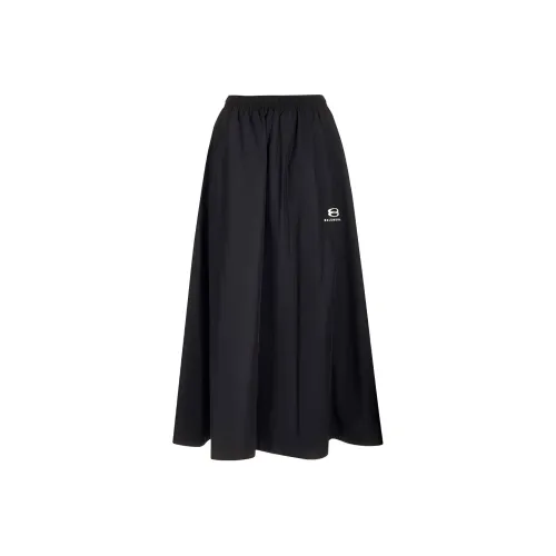 Balenciaga Logo Detailed Elastic Waist Flared Skirt