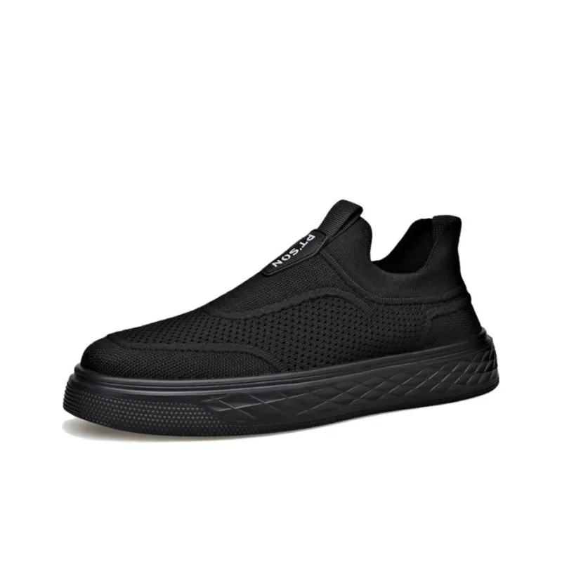 PT'SON Low Top Skateboard Shoes Men's Black-1