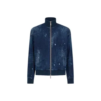 DSQUARED 2 LLogo Printed Zipped Denim Jacket