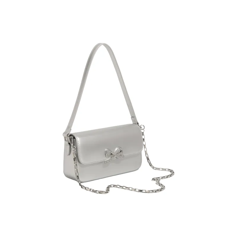 OCTSUI Synthetic Leather Handbag Women's Black/Silver-7