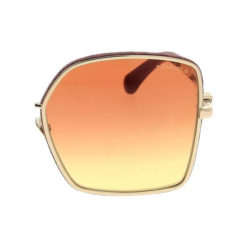 CHANEL Square Sunglasses Women's Gold-2