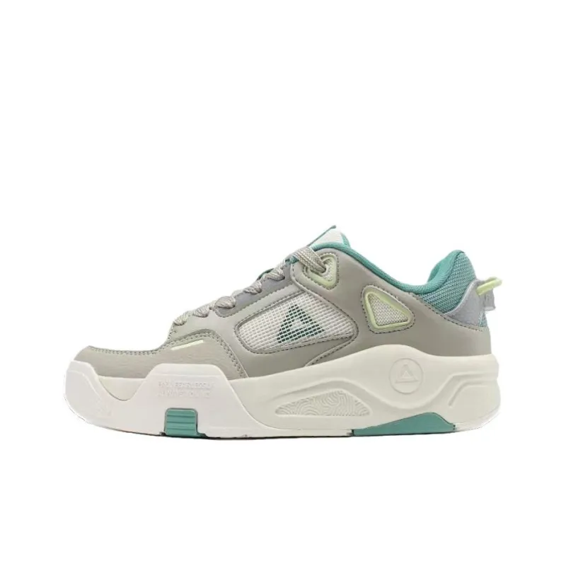 PEAK The State Is Extremely High 2.0 Slip Resistant Coverage Low Top Skateboard Shoes Men's Gray Green-0