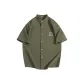 [Twill Stand Collar]Army Green (Ho Minimalist Line White Chest Logo)