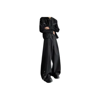 FONDLOOK Casual Pants Unisex Black